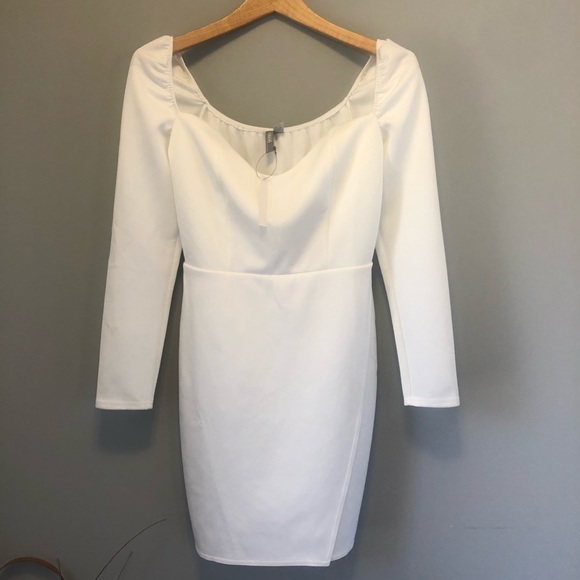 ASOS long sleeve sweetheart wrap mini dress - NWT - Picture 6 of 7